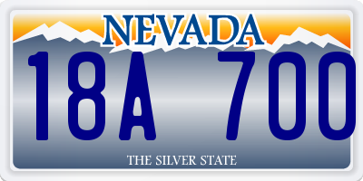 NV license plate 18A700
