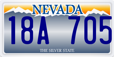 NV license plate 18A705