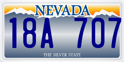 NV license plate 18A707