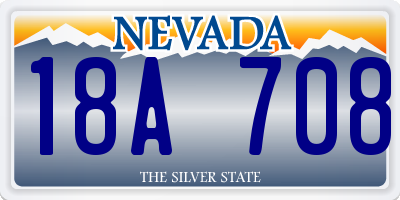 NV license plate 18A708
