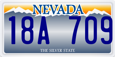 NV license plate 18A709