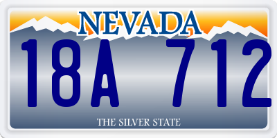 NV license plate 18A712