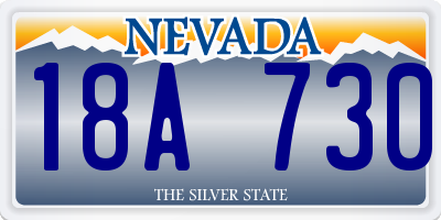 NV license plate 18A730