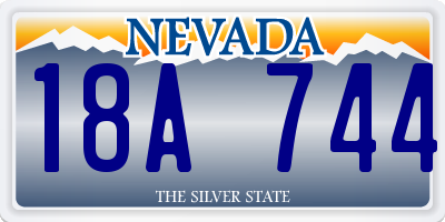 NV license plate 18A744