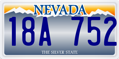 NV license plate 18A752