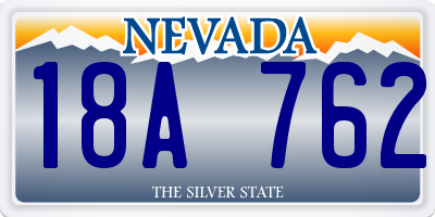 NV license plate 18A762