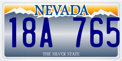 NV license plate 18A765