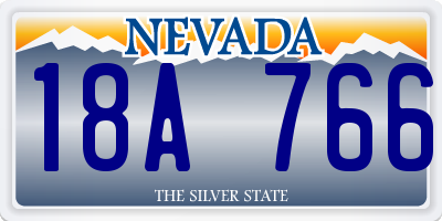 NV license plate 18A766