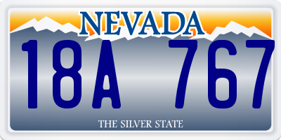 NV license plate 18A767