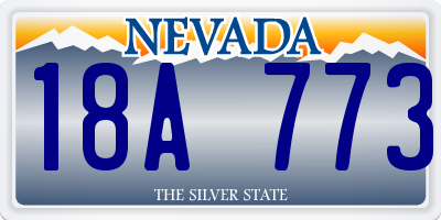 NV license plate 18A773