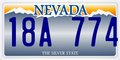 NV license plate 18A774