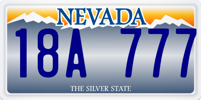 NV license plate 18A777