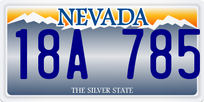 NV license plate 18A785