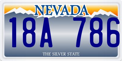 NV license plate 18A786