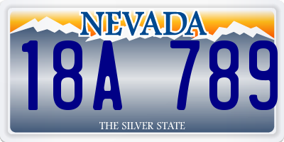 NV license plate 18A789
