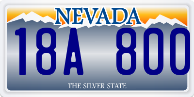 NV license plate 18A800