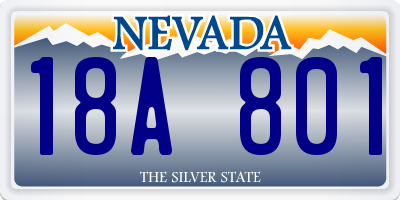 NV license plate 18A801
