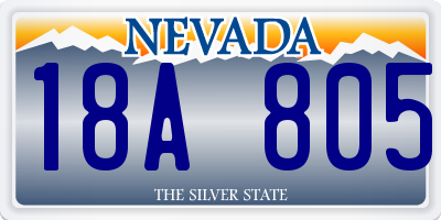 NV license plate 18A805