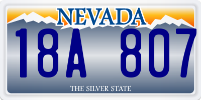 NV license plate 18A807