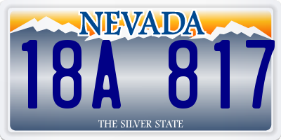 NV license plate 18A817