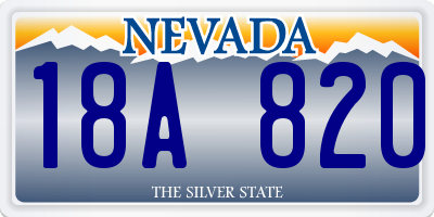 NV license plate 18A820