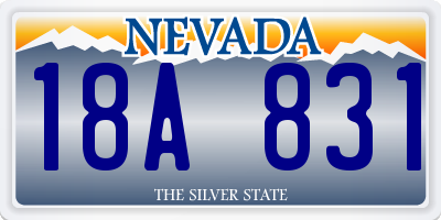 NV license plate 18A831