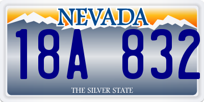 NV license plate 18A832