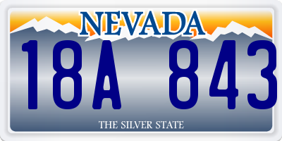 NV license plate 18A843