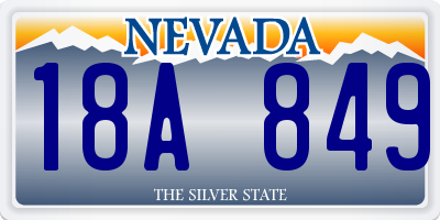 NV license plate 18A849