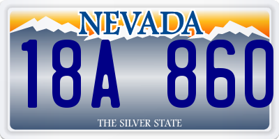 NV license plate 18A860