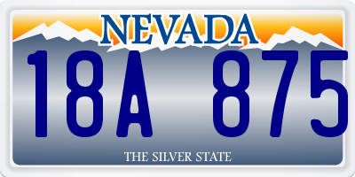 NV license plate 18A875