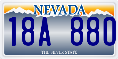 NV license plate 18A880