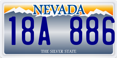 NV license plate 18A886