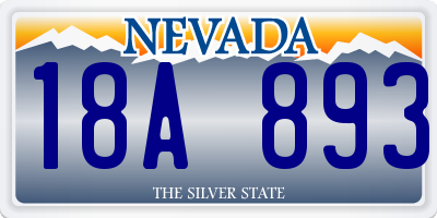 NV license plate 18A893