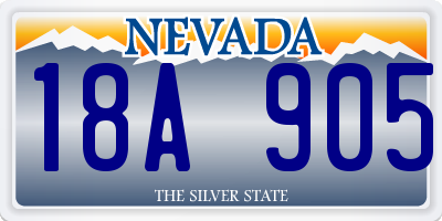 NV license plate 18A905