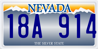 NV license plate 18A914