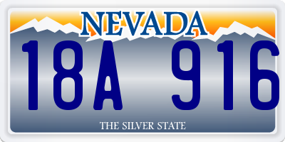 NV license plate 18A916