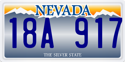 NV license plate 18A917