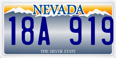 NV license plate 18A919