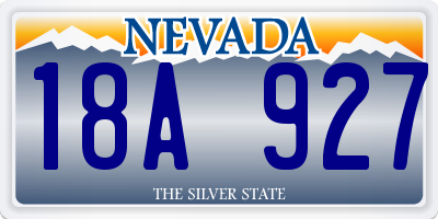 NV license plate 18A927
