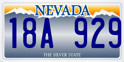 NV license plate 18A929