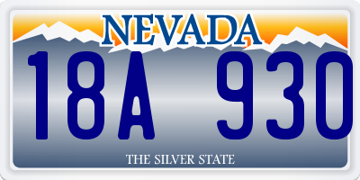 NV license plate 18A930