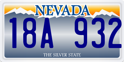 NV license plate 18A932