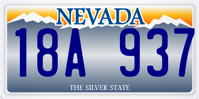 NV license plate 18A937