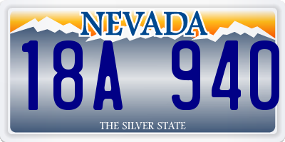 NV license plate 18A940