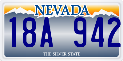NV license plate 18A942