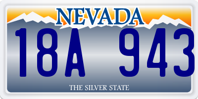 NV license plate 18A943
