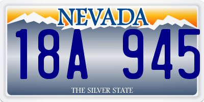 NV license plate 18A945