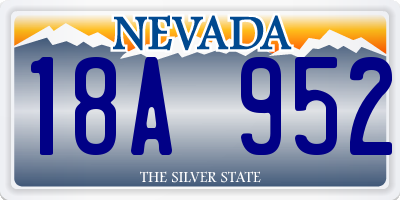 NV license plate 18A952