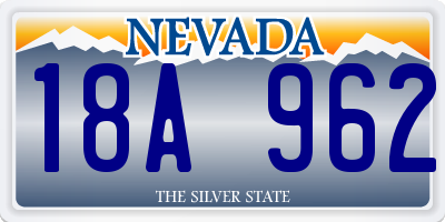NV license plate 18A962